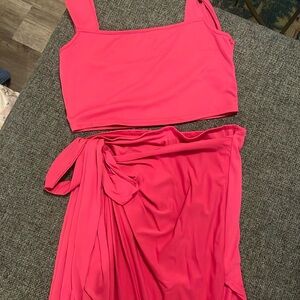 pink tank & skirt set